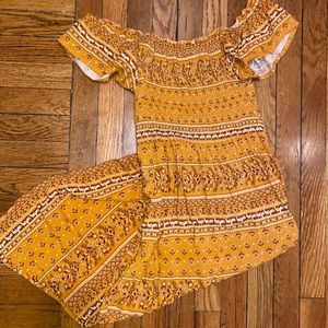 Smocked Off the Shoulder Midi Dress